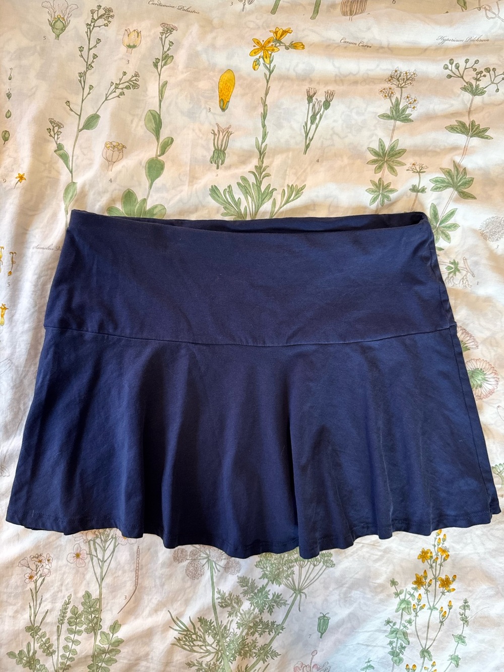 Divided by H&M Mini Skirt Cotton Flowy Navy Blue